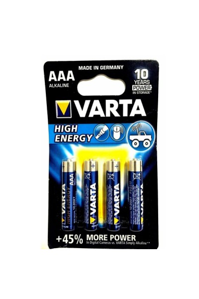 Varta Alkalin İnce Kalem Pil (AAA) High Energy 4 LÜ