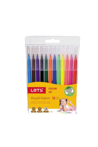 KRN01885 أقلام تلوين برأس لباد 12 لونًا