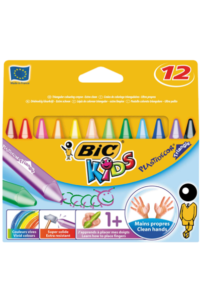 KRN07537 Bic باستيل دهان بلاستيك ديكور علبة كرتون مثلث 12 Lı 829773