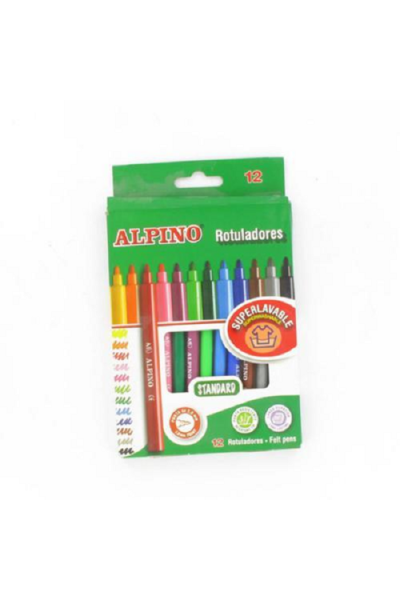 KRN08464 أقلام تلوين ألبينو بطرف لباد 12 لون AR001002