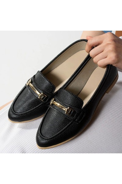 K200 Siyah Loafer Günlük Tokalı Kadın Ayakkabı