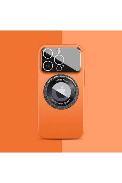 Apple - iPhone 11 Pro Max Zebana Lenix Rubber Kılıf (Kablosuz Şarj Destekli) - Turuncu