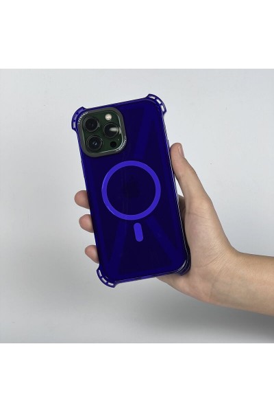 Apple - iPhone 11 Pro Max Zebana Airbag Fashion Silikon Kılıf (Kablosuz Şarj Destekli) - Derin Mor