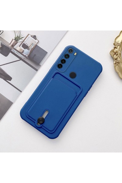 حافظة هاتف Xiaomi Redmi Note 8 Zebana من السيليكون الناعم مع حامل بطاقة باللون الأسود