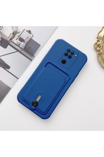 حافظة هاتف Xiaomi Redmi Note 9 من السيليكون الناعم مع حامل بطاقة Zebana باللون الأبيض