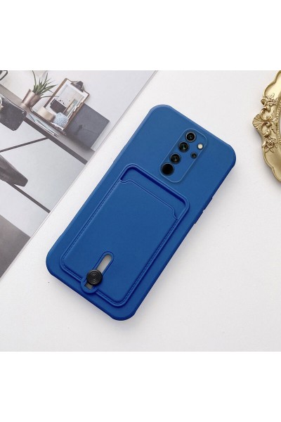 حافظة هاتف Xiaomi Redmi 9 Zebana من السيليكون الناعم مع حامل بطاقة باللون الأسود