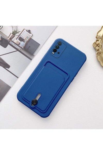 حافظة هاتف Xiaomi Redmi 9T Zebana من السيليكون الناعم مع حامل بطاقة ذهبي وردي