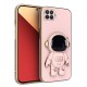 Oppo - Reno 4 Lite Zebana Standlı Astronot Silikon Kılıf - Rose Gold