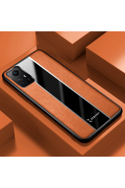 حافظة هاتف Xiaomi Redmi Note 12S Zebana Premium من الجلد باللون البني