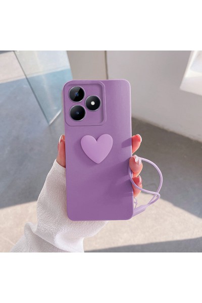 جراب Realme C53 Love من السيليكون مع قلب Zebane Lilac