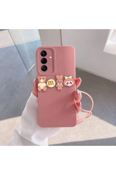 Samsung - Galaxy A04e Zebana Love Bear Silikon Kılıf - Pembe