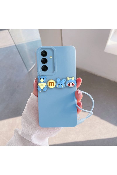 Samsung - Galaxy A04e Zebana Love Bear Silikon Kılıf - Açık Mavi