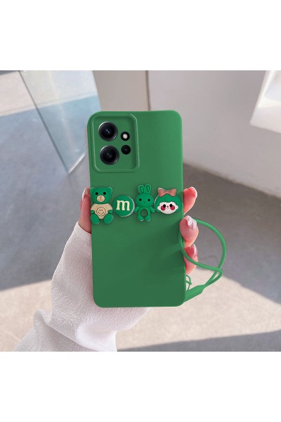 Xiaomi - Redmi Note 12 Zebana Love Bear Silikon Kılıf - Açık Yeşil