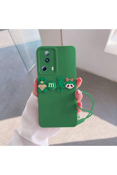 Xiaomi - Mi 13 Lite Zebana Love Bear Silikon Kılıf - Açık Yeşil