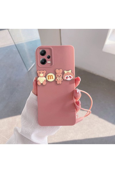 Xiaomi - Poco X5 5G Zebana Love Bear Silikon Kılıf - Pembe