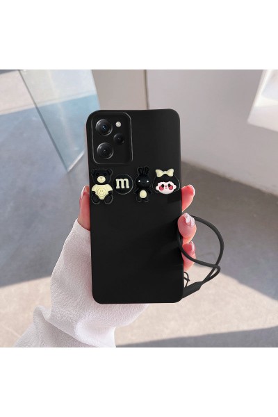 Xiaomi - Poco X5 Pro 5G Zebana Love Bear Silikon Kılıf - Siyah