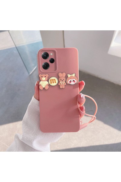 Xiaomi - Poco X5 Pro 5G Zebana Love Bear Silikon Kılıf - Pembe