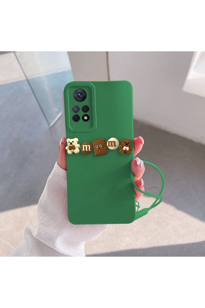 Xiaomi - Redmi Note 12 Pro Zebana Love Bear Silikon Kılıf - Kahverengi - Yeşil