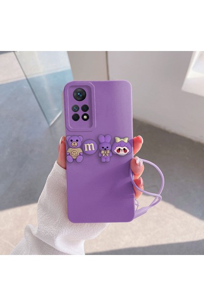 Xiaomi - Redmi Note 12 Pro Zebana Love Bear Silikon Kılıf - Lila