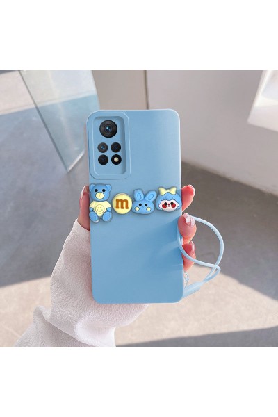 Xiaomi - Redmi Note 12 Pro Zebana Love Bear Silikon Kılıf - Açık Mavi