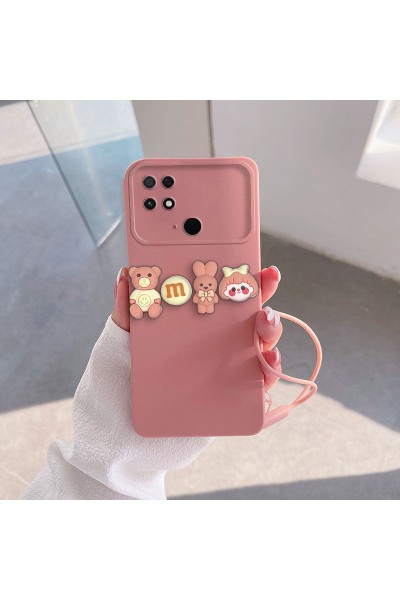 Xiaomi - Poco C40 Zebana Love Bear Silikon Kılıf - Pembe