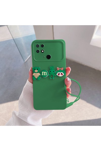 Xiaomi - Poco C40 Zebana Love Bear Silikon Kılıf - Açık Yeşil