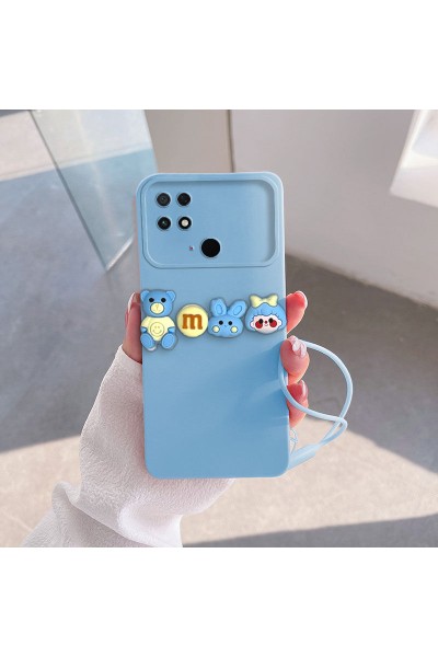 Xiaomi - Poco C40 Zebana Love Bear Silikon Kılıf - Açık Mavi