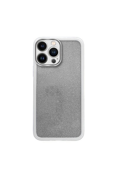 Apple - iPhone 14 Pro Zebana Işıltım Silikon Kılıf - Kamera Lens Korumalı - Gri
