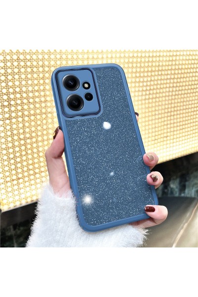 حافظة هاتف Xiaomi Redmi Note 12 Zebana Sparkle من السيليكون مع حماية عدسة الكاميرا باللون الأزرق الفاتح