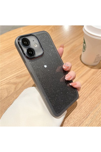 Apple - iPhone 11 Zebana Işıltım Silikon Kılıf - Kamera Lens Korumalı - Siyah