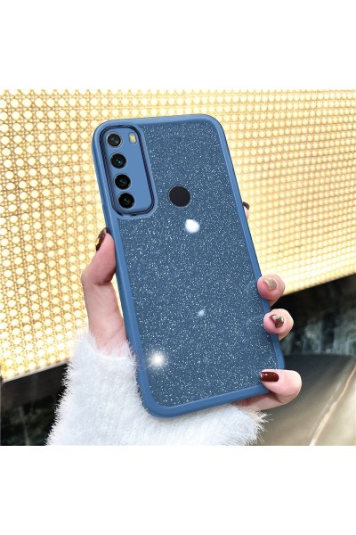 حافظة هاتف Xiaomi Redmi Note 8 Zebana Sparkle من السيليكون مع حماية عدسة الكاميرا باللون الأزرق الفاتح