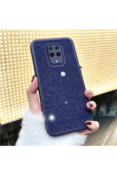 حافظة هاتف Xiaomi Redmi Note 9S Zebana Sparkle من السيليكون مع حماية عدسة الكاميرا باللون الأرجواني الداكن