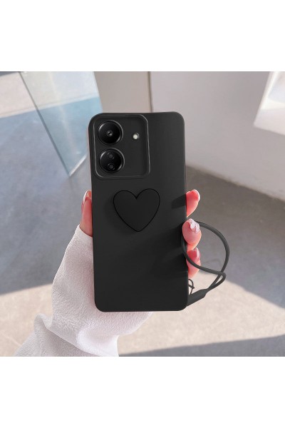 جراب هاتف Xiaomi Poco C65 Zebana Heart Love من السيليكون باللون الأسود