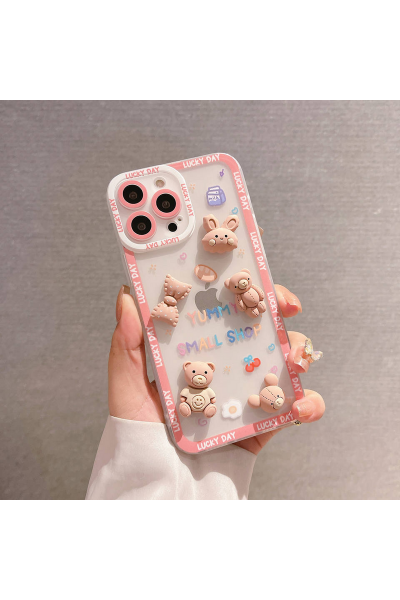 Apple - iPhone 11 Pro Max Zebana Bear and Rabbit Silikon Kılıf - Lila