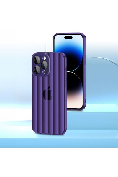 Apple - iPhone 11 Pro Max Zebana Bumper Silikon Kılıf (Kamera Lens Korumalı) - Derin Mor