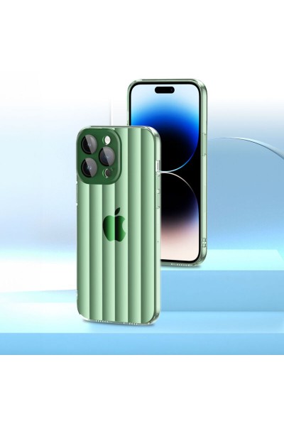 Apple - iPhone 11 Pro Max Zebana Bumper Silikon Kılıf (Kamera Lens Korumalı) - Yeşil