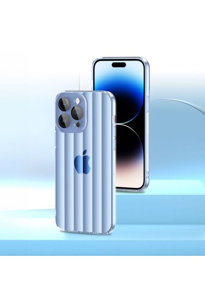 Apple - iPhone 11 Pro Max Zebana Bumper Silikon Kılıf (Kamera Lens Korumalı) - Açık Mavi