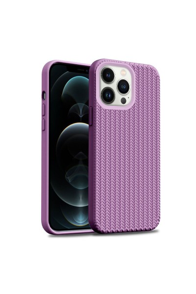 Apple - iPhone 11 Pro Max Zebana Woven Silikon Kılıf - Lila