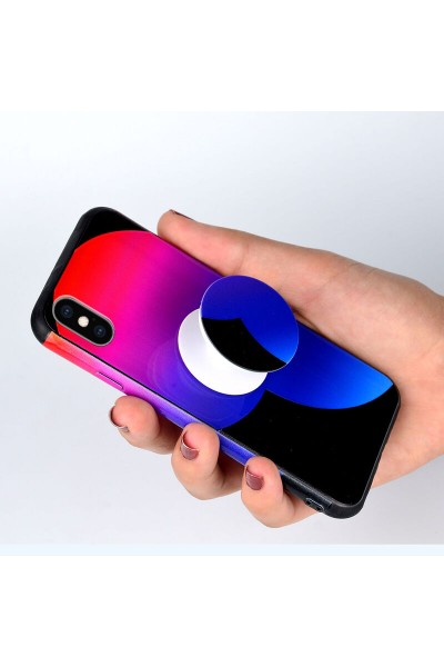 جراب سيليكون لهاتف Apple iPhone XS Max Popsocket نمط 7