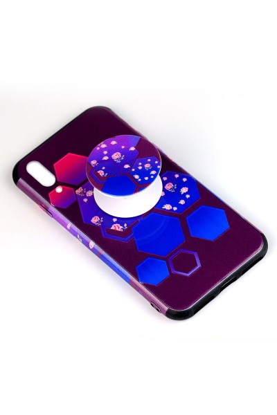 حافظة سامسونج جالاكسي A40 Popsocket من السيليكون نمط 8