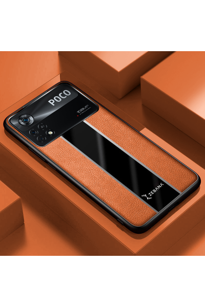 حافظة هاتف Xiaomi Poco X4 Pro 5G Zebana Premium من الجلد باللون البني