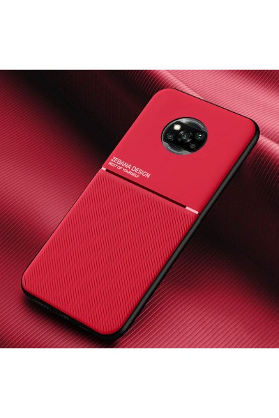 حافظة هاتف Xiaomi Poco X3 Zebana Design من السيليكون باللون الأحمر