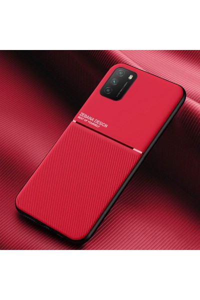 حافظة هاتف Xiaomi Poco M3 Zebana Design من السيليكون باللون الأحمر