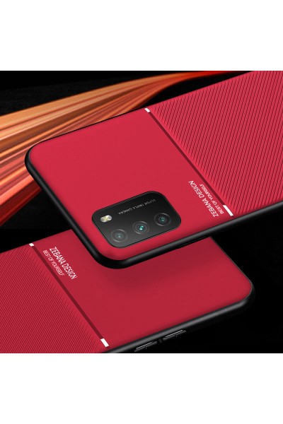 حافظة هاتف Xiaomi Poco M3 Zebana Design من السيليكون باللون الأحمر