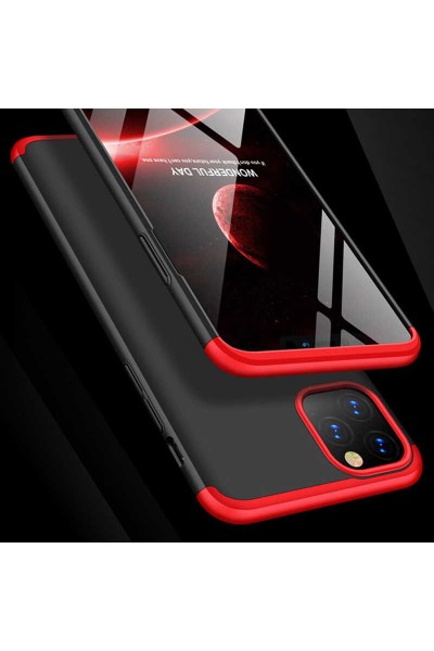 Apple - iPhone 11 Pro Kamera Korumalı Platinum Kılıf - Siyah + Kırmızı