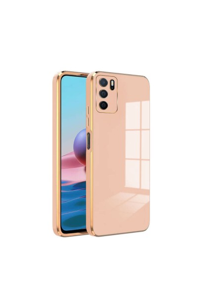 Oppo - A16 Zebana Golden Silikon Kılıf - Rose Gold