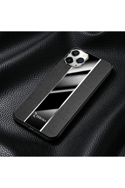 Apple - iPhone 11 Pro Max Zebana Premium Deri Kılıf - Siyah