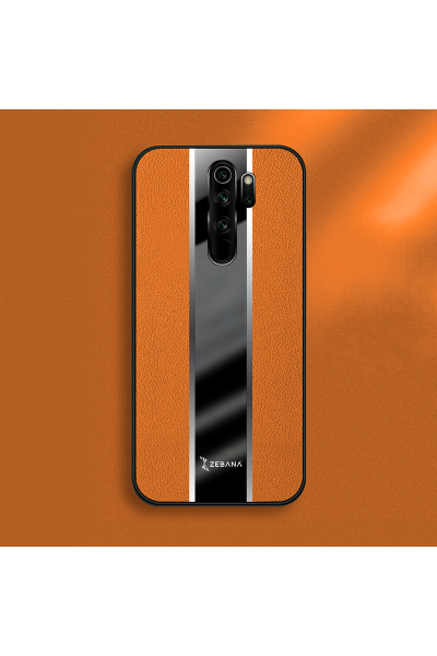 حافظة جلدية فاخرة لهاتف Xiaomi Redmi Note 8 Pro Zebana باللون البرتقالي