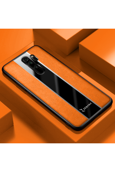 حافظة جلدية فاخرة لهاتف Xiaomi Redmi Note 8 Pro Zebana باللون البرتقالي