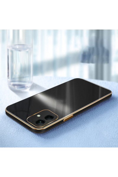 Samsung - Galaxy A04 Zebana Golden Silikon Kılıf - Siyah